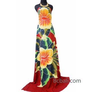 rayon sarongs handpainting two flowers made in bali